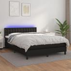 vidaXL Boxspring met matras en LED kunstleer zwart 140x200, Verzenden, Nieuw