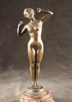 Art Deco beeld - Sculpture, Ontwakend naakt - 19 cm -