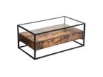 Veiling - Salontafel  - Glas - Hout - 120x60x45, Huis en Inrichting, Tafels | Salontafels, Nieuw