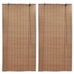 vidaXL Rolgordijnen 2 st 100x160 cm bamboe bruin, Verzenden, Nieuw