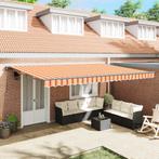 vidaXL Inklapbare Luifel Geel en Oranje 500x300 cm, Tuin en Terras, Verzenden, Nieuw