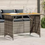 vidaXL Tuintafel met houten blad 110x68x70 cm poly rattan, Tuin en Terras, Tuintafels, Verzenden, Nieuw