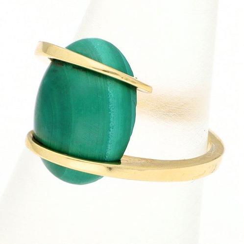 Ring - 18 karaat Geel goud - 7.16ct. tw. - Malachiet, Handtassen en Accessoires, Ringen
