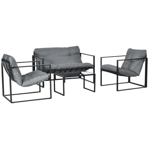 TRUUSK Tuinmeubelset - Glazen Tafel, 2 Fauteuils, Weerbesten, Tuin en Terras, Tuinmeubel-accessoires, Verzenden