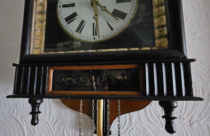 Lijstklok - Antiek Hout, Koper - 1910-1920 - Schilderijklok, Antiek en Kunst, Antiek | Klokken