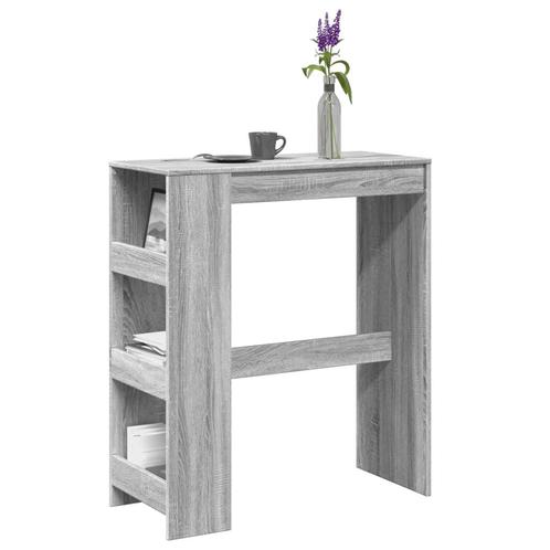 vidaXL Bartafel met rekken 90x40x103,5 cm bewerkt hout grijs, Huis en Inrichting, Tafels | Eettafels, Nieuw, Verzenden