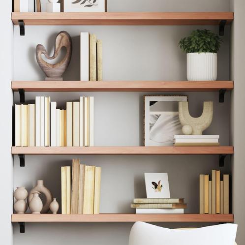 vidaXL Wandschap 80x30x(2-4) cm behandeld massief eikenhout, Huis en Inrichting, Kasten | Wandmeubels, Nieuw, Verzenden