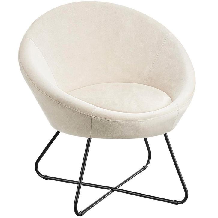 tectake Loungestoel Centera, gestoffeerd, rond - Fluweellook, Huis en Inrichting, Stoelen, Verzenden