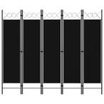 vidaXL Kamerscherm met 5 panelen 200x180 cm zwart, Huis en Inrichting, Verzenden, Nieuw