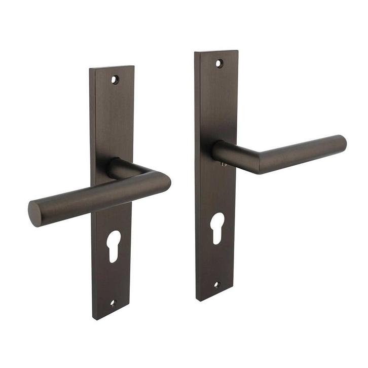 Deurklink Bastian op schild 245x45 mm profielcilindergat..., Doe-het-zelf en Bouw, Hang- en Sluitwerk, Klink of Kruk, Nieuw, Overige materialen