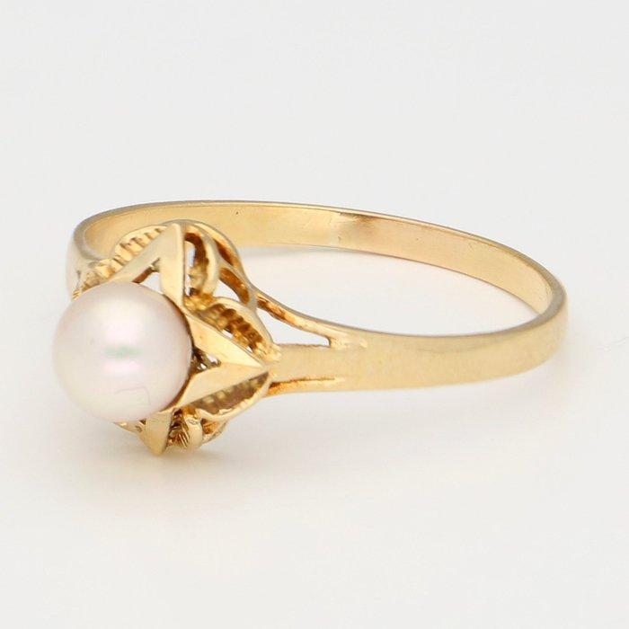 Ring - 18 karaat Geel goud - Parel, Handtassen en Accessoires, Ringen