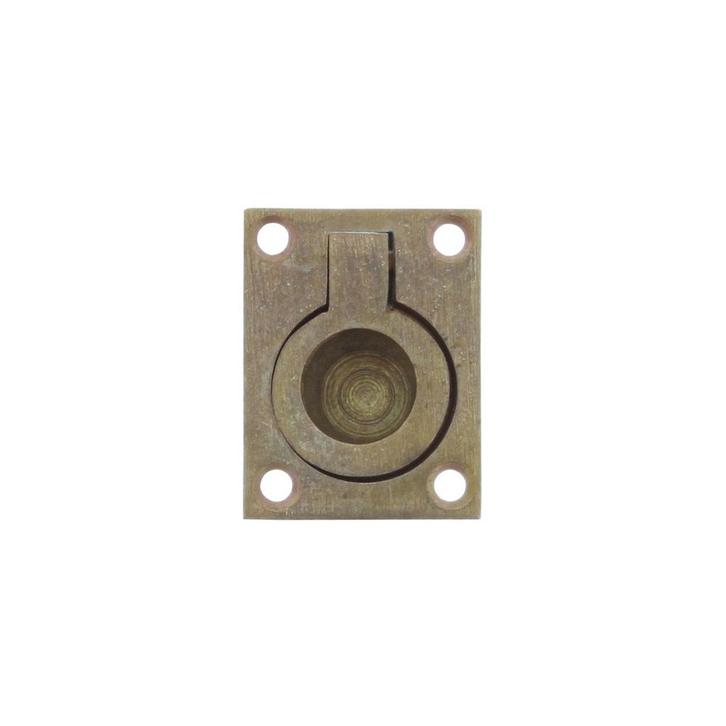 Luikring rechthoekig 41 x 31mm messing getrommeld, Doe-het-zelf en Bouw, Hang- en Sluitwerk, Overige typen, Nieuw, Koper of Messing