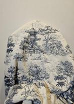 Originale Oriëntaalse Toile de Jouy stof blauw en wit -
