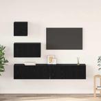 vidaXL Wand TV Kast 4 pcs Zwart eiken 80 x 30 x 30.5 cm, Huis en Inrichting, Verzenden, Nieuw