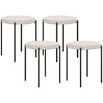TRUUSK 4-delige Set Stapelbare Eetkamerstoelen - Gevoerde Zi, Huis en Inrichting, Verzenden, Nieuw