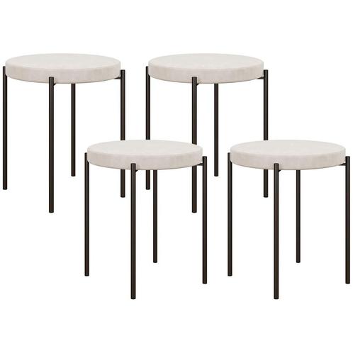 TRUUSK 4-delige Set Stapelbare Eetkamerstoelen - Gevoerde Zi, Huis en Inrichting, Krukjes, Verzenden
