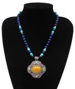 Lapis lazuli - Howlite turquoise - Boeddhistische ketting -