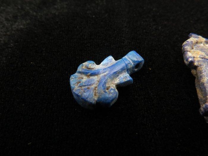 Oud-Egyptisch Lapis Lazuli Lotusbloem en Tyet/Tit-amuletten, Antiquités & Art, Antiquités | Autres Antiquités
