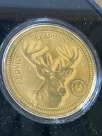 Tchad. 5000 Francs Fauna Europa Rothirsch - 1/200 (.999) mit, Postzegels en Munten