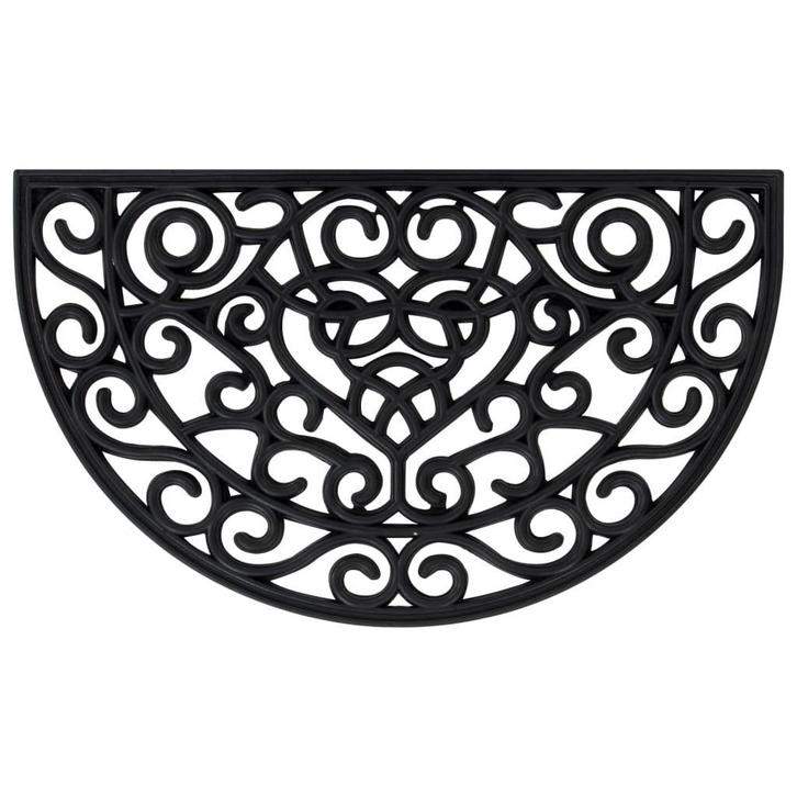 vidaXL Deurmat halfrond 45x75 cm rubber, Tuin en Terras, Deurmatten, Nieuw, Verzenden