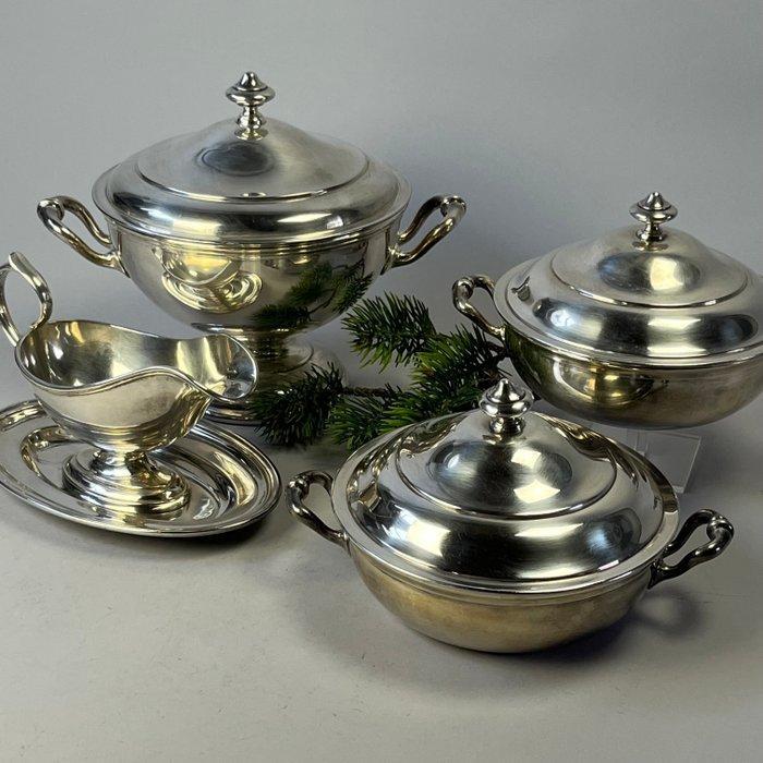 Serveerschaal (4) - Art Deco - Verzilverde Serveerschalen, Antiek en Kunst, Antiek | Meubels | Tafels