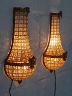 Kaars wandlamp (2) - Brons, Glas, Messing
