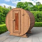 Red Knotty Cedar barrelsauna 160 cm, Nieuw, Complete sauna, Fins of Traditioneel