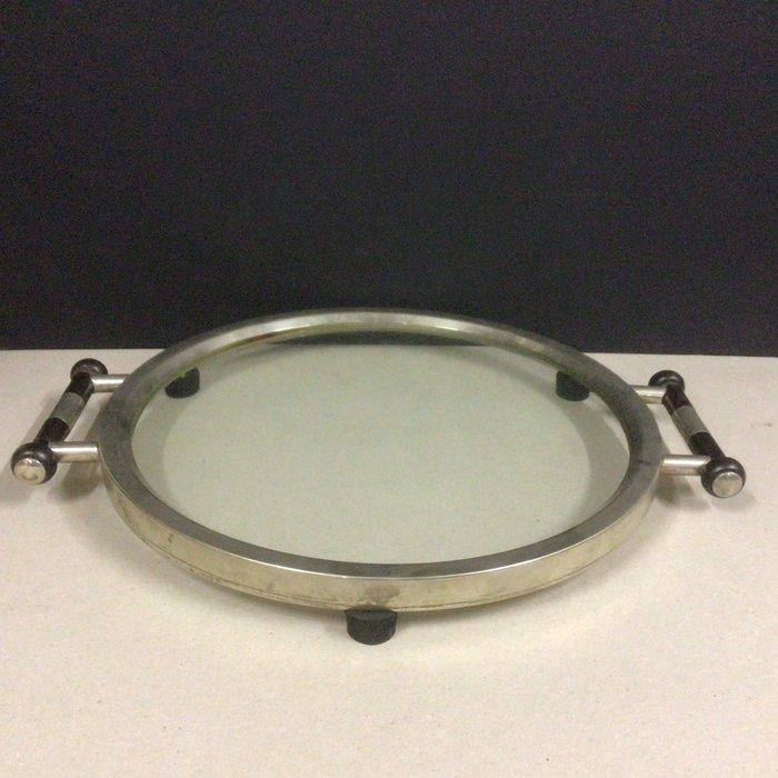 Assiette de service - Métal chromé, verre, bakélite -, Antiquités & Art, Art | Objets design