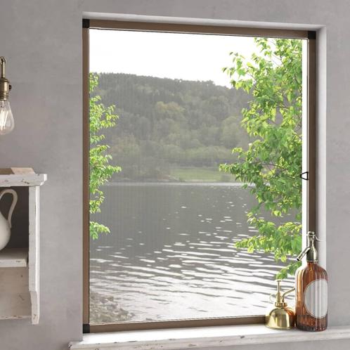 vidaXL Moustiquaire pour fenêtres Marron 80x100 cm, Bricolage & Construction, Fenêtres & Moustiquaires, Neuf, Envoi