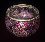 Handgemaakte paarse mozaïek theelichthouder 11×11×9 cm, Huis en Inrichting, Woonaccessoires | Kandelaars en Kaarsen, Ophalen of Verzenden