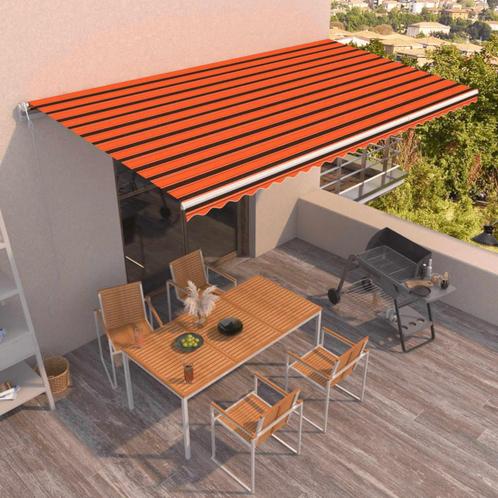 vidaXL Luifel automatisch uittrekbaar 600x350 cm oranje en, Tuin en Terras, Zonneschermen, Nieuw, Verzenden