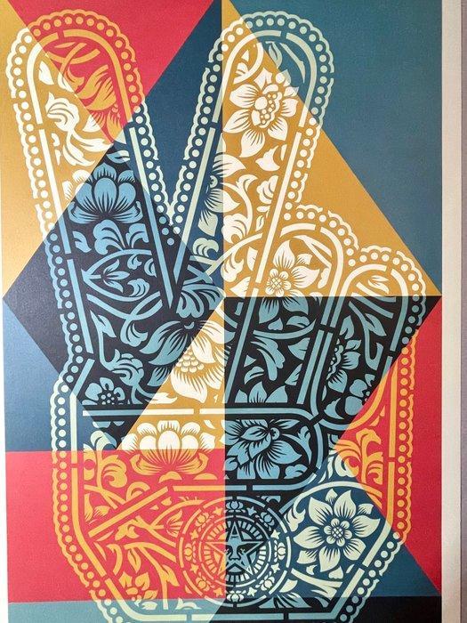 Shepard Fairey (OBEY) - Peace Fingers Signed Lithograph., Antiek en Kunst, Kunst | Designobjecten