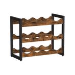 Bamboe Flessenrek 3 Plank Vintagebruin | Retour Deal | -40%, Huis en Inrichting, Verzenden, Nieuw, Hout, 5 tot 15 flessen