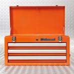 Datona Gereedschapskist met drie lades - oranje - Datona, Doe-het-zelf en Bouw, Gereedschapskisten, Ophalen of Verzenden, Nieuw