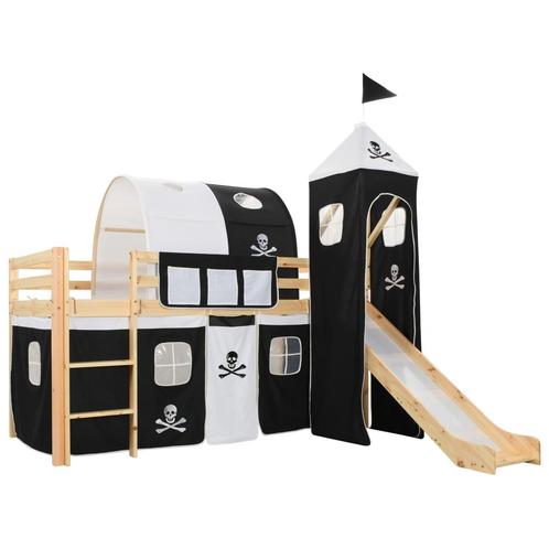 vidaXL Kinderhoogslaper met glijbaan en ladder 97x208 cm, Kinderen en Baby's, Kinderkamer | Bedden, Nieuw, Verzenden