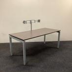 Bureau 180x80 cm, hoogte verstelbaar, vv dubbele monitorarm,, In hoogte verstelbaar, Gebruikt, Bureau