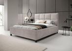 Meubella tweepersoonsbed Soline 160x200 beige ribstof, Huis en Inrichting, Verzenden, Nieuw, 160 cm