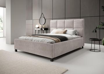 Meubella tweepersoonsbed Soline 160x200 beige ribstof, Verzenden