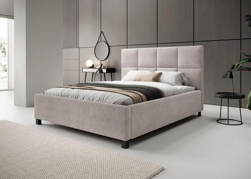 Meubella tweepersoonsbed Soline 160x200 beige ribstof, Huis en Inrichting, Slaapkamer | Bedden, Nieuw, 160 cm, Verzenden