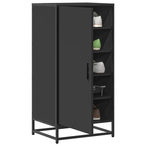 vidaXL Schoenenrek 48x38x97,5 cm bewerkt hout zwart, Huis en Inrichting, Kasten | Schoenenkasten, Nieuw, Verzenden