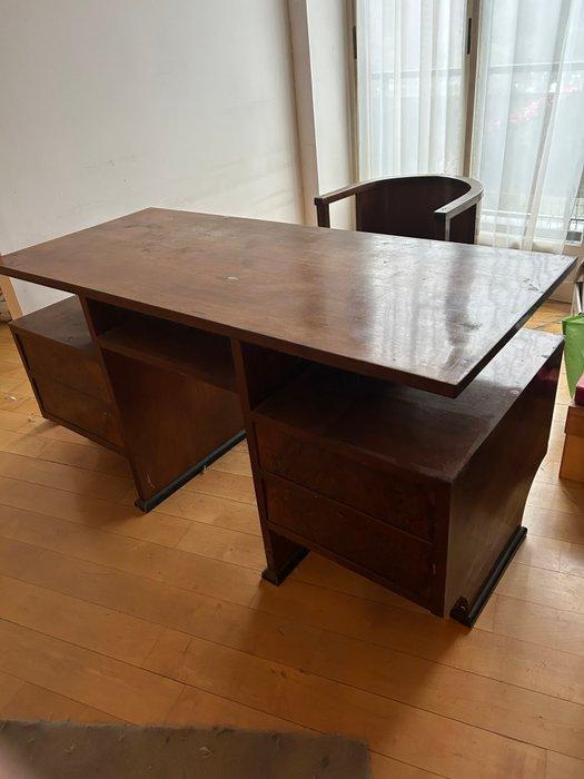 Bureau - Hout - Bureau met stoel in pozzetto - Italiaans, Antiquités & Art, Art | Objets design