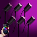 Tuinspots 6x LED Pin Tuinspot Zwart met Color LED, Verzenden, Minder dan 50 watt, Overige typen, Led