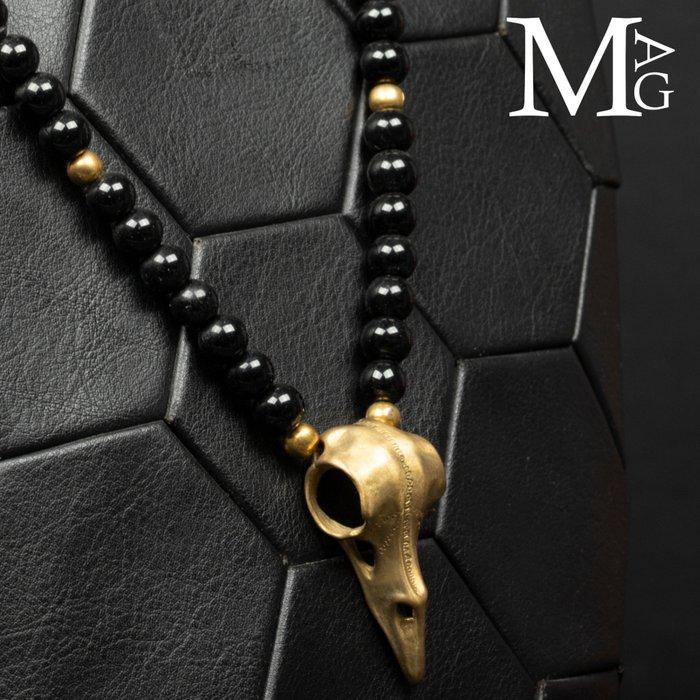 Donkere Herauten – Schedel­talisman - Kraai - Hoogte: 550 mm, Antiquités & Art, Curiosités & Brocante