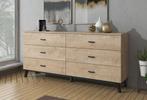 Dressoir - Eiken - Zwart - 181x40x84 - Opbergkast - Modern, Verzenden, Nieuw, 25 tot 50 cm, 150 tot 200 cm