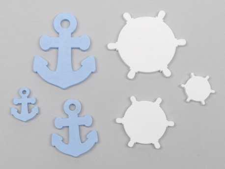 Houten Maritiem Stuurwiel en Ankers set 12 st Maritiem, Hobby en Vrije tijd, Knutselen, Nieuw