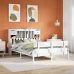 vidaXL Bed met boekenkast zonder matras grenenhout wit, Huis en Inrichting, Verzenden, Nieuw