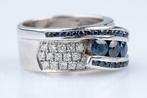 Ring - 18 karaat Witgoud - 1.65ct. tw. Saffier - Diamant, Handtassen en Accessoires, Ringen, Nieuw