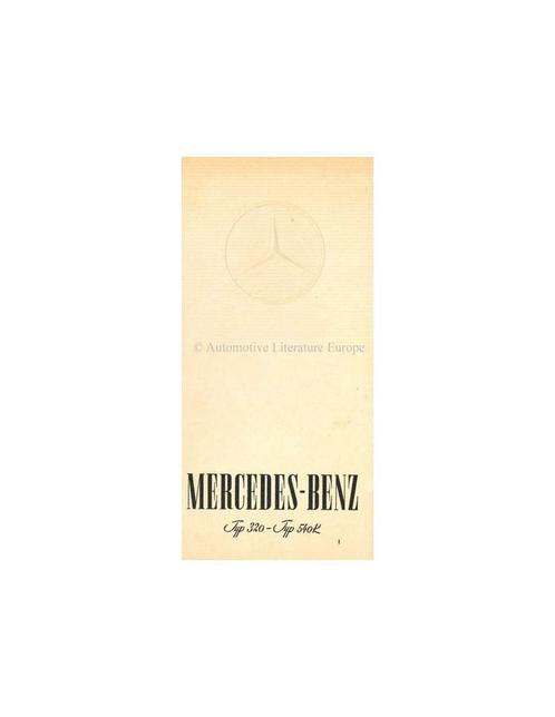 1937 MERCEDES BENZ 320 / 540K BROCHURE DUITS, Boeken, Auto's | Folders en Tijdschriften, Ophalen of Verzenden