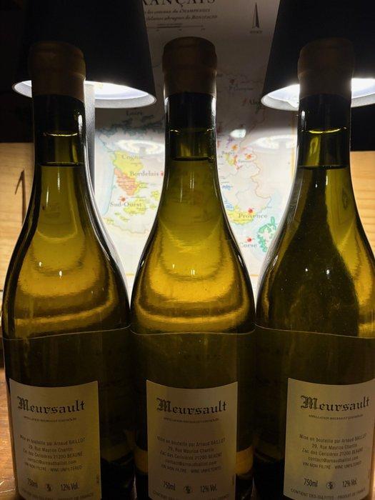2019 Arnaud Baillot - Meursault - 3 Flessen (0.75 liter), Verzamelen, Wijnen