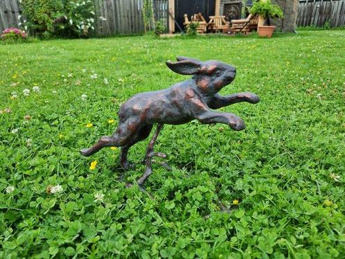 Beeld, Jumping Rabbit - 29 cm - Metaal, Antiek en Kunst, Curiosa en Brocante